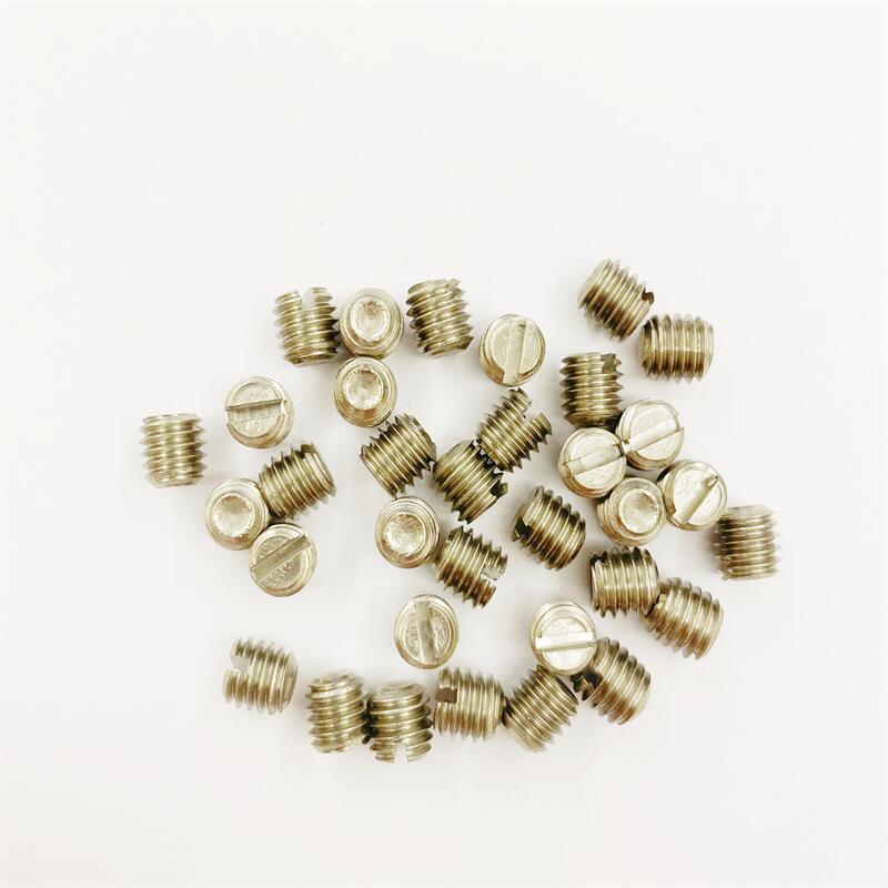 Titanium slotted set screws with cup point